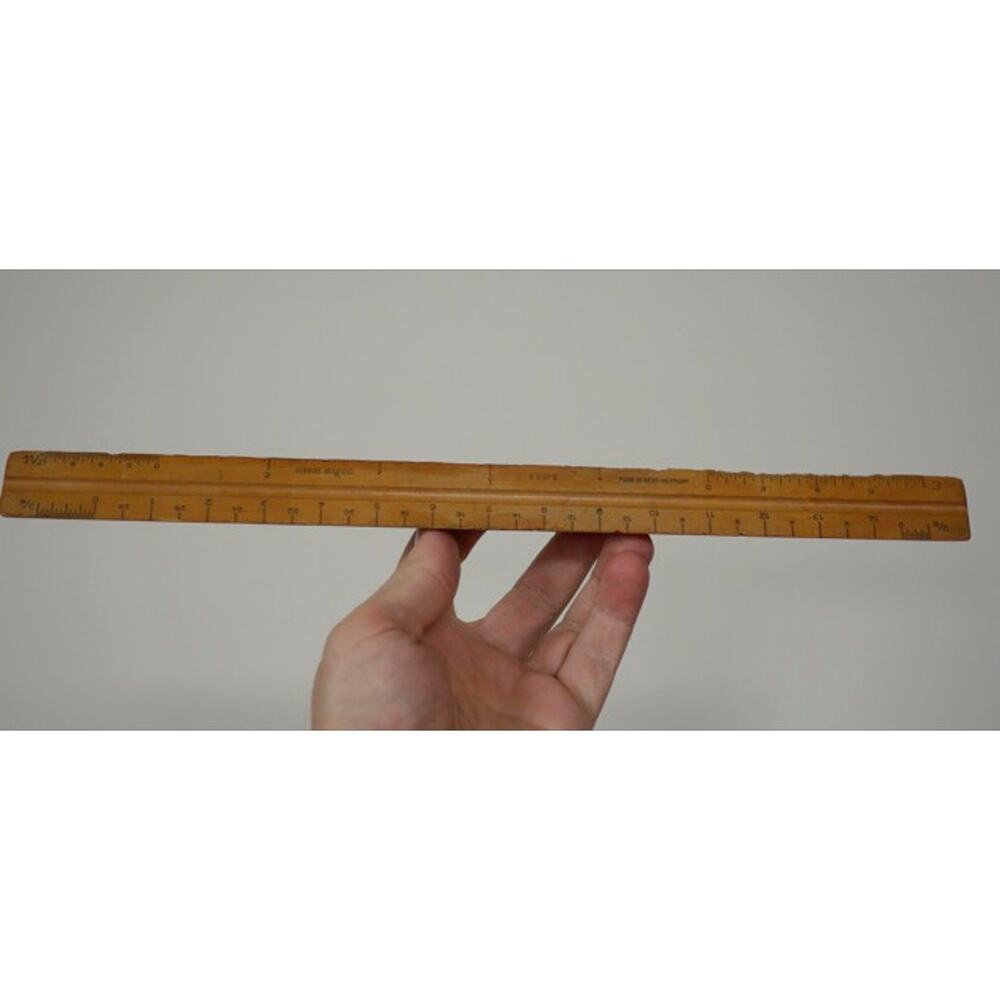 Vintage West Germany Boxwood Triangular Paragon Scale Ruler Compass 1246